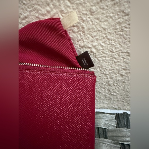 Coach Red Pebbled Leather Wristlet Zip Pouch Wallet - Picture 13 of 16